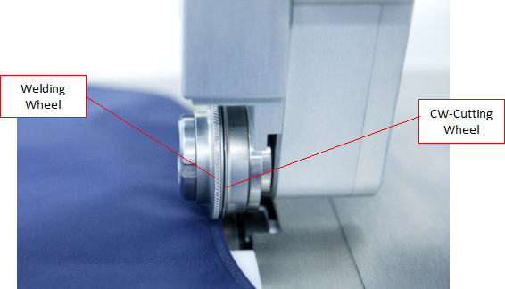 Welding wheel and CW cutting wheel configuration